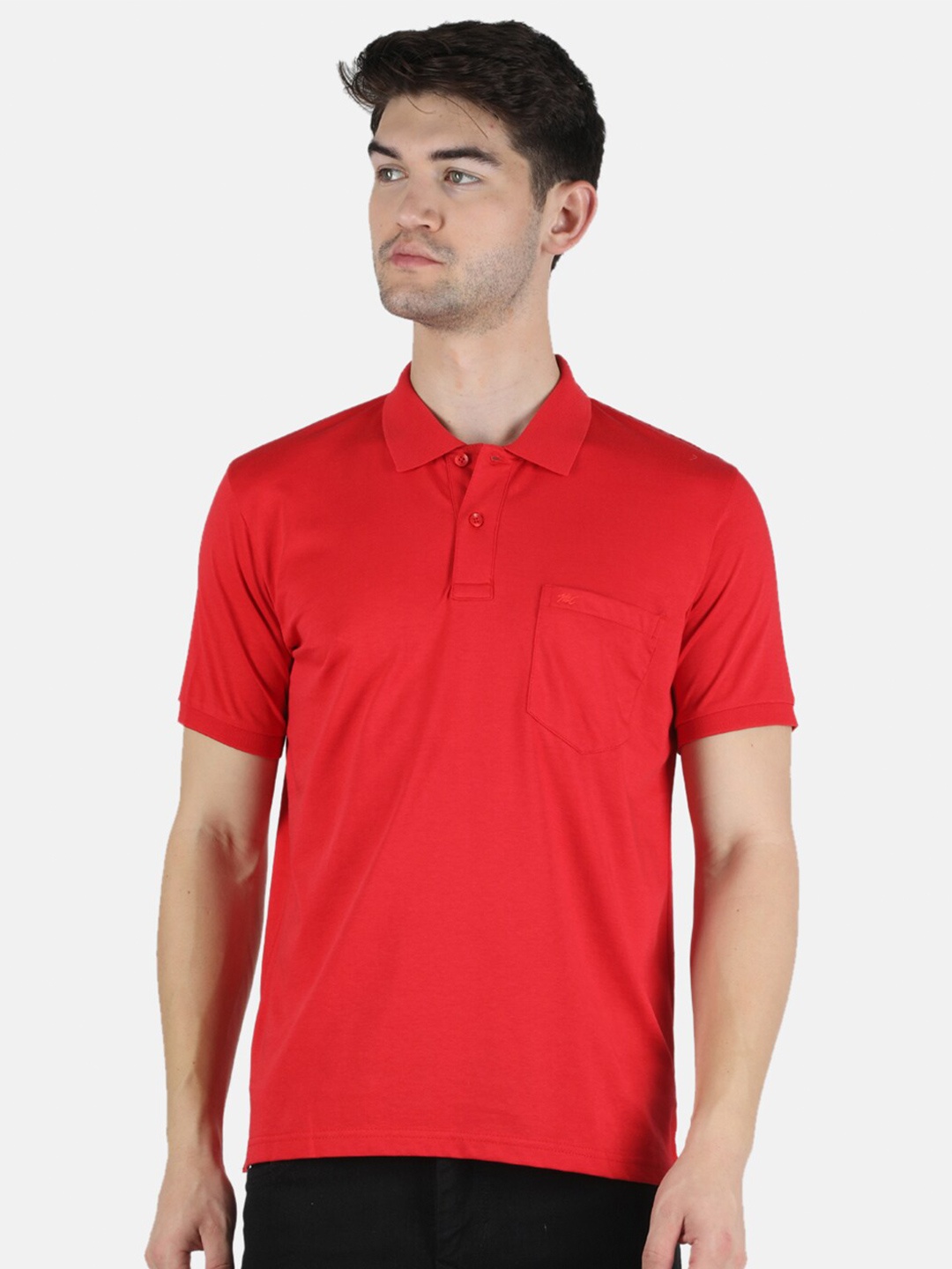 

Monte Carlo Men Red Polo Collar T-shirt
