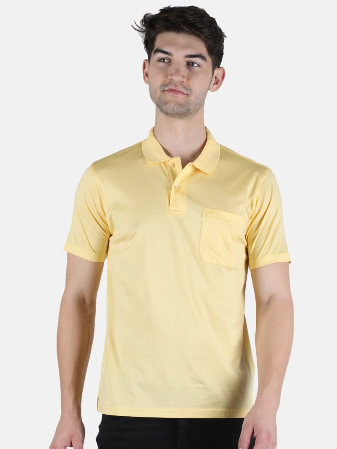 

Monte Carlo Men Yellow Polo Collar T-shirt