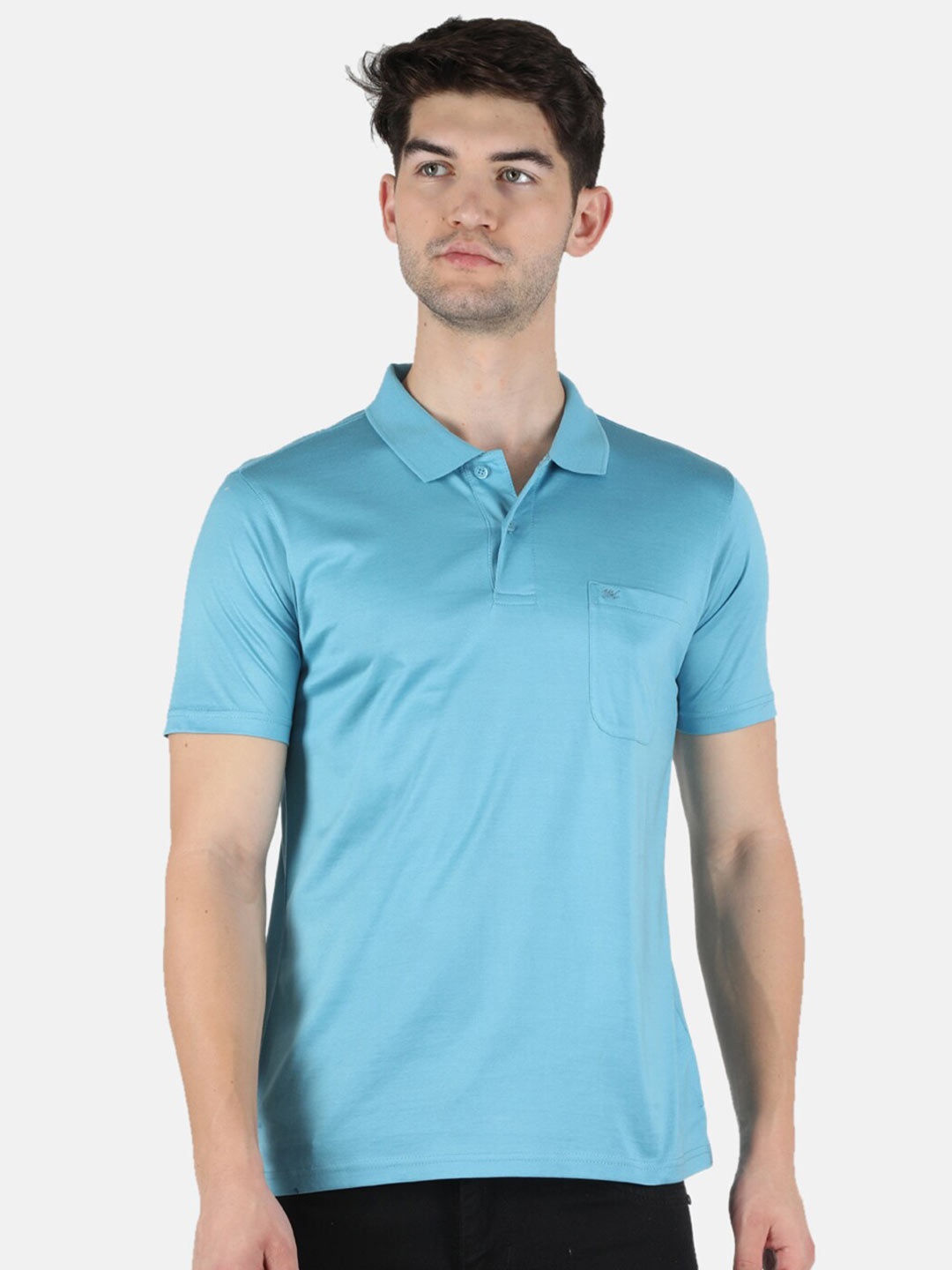 

Monte Carlo Men Blue Polo Collar T-shirt