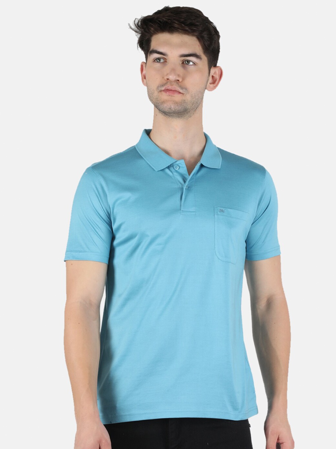 

Monte Carlo Men Blue Polo Collar T-shirt