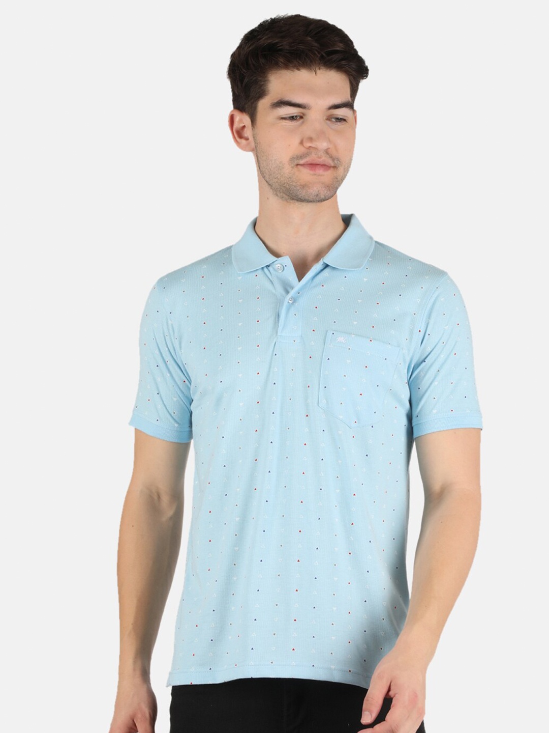 

Monte Carlo Men Blue Polo Collar T-shirt