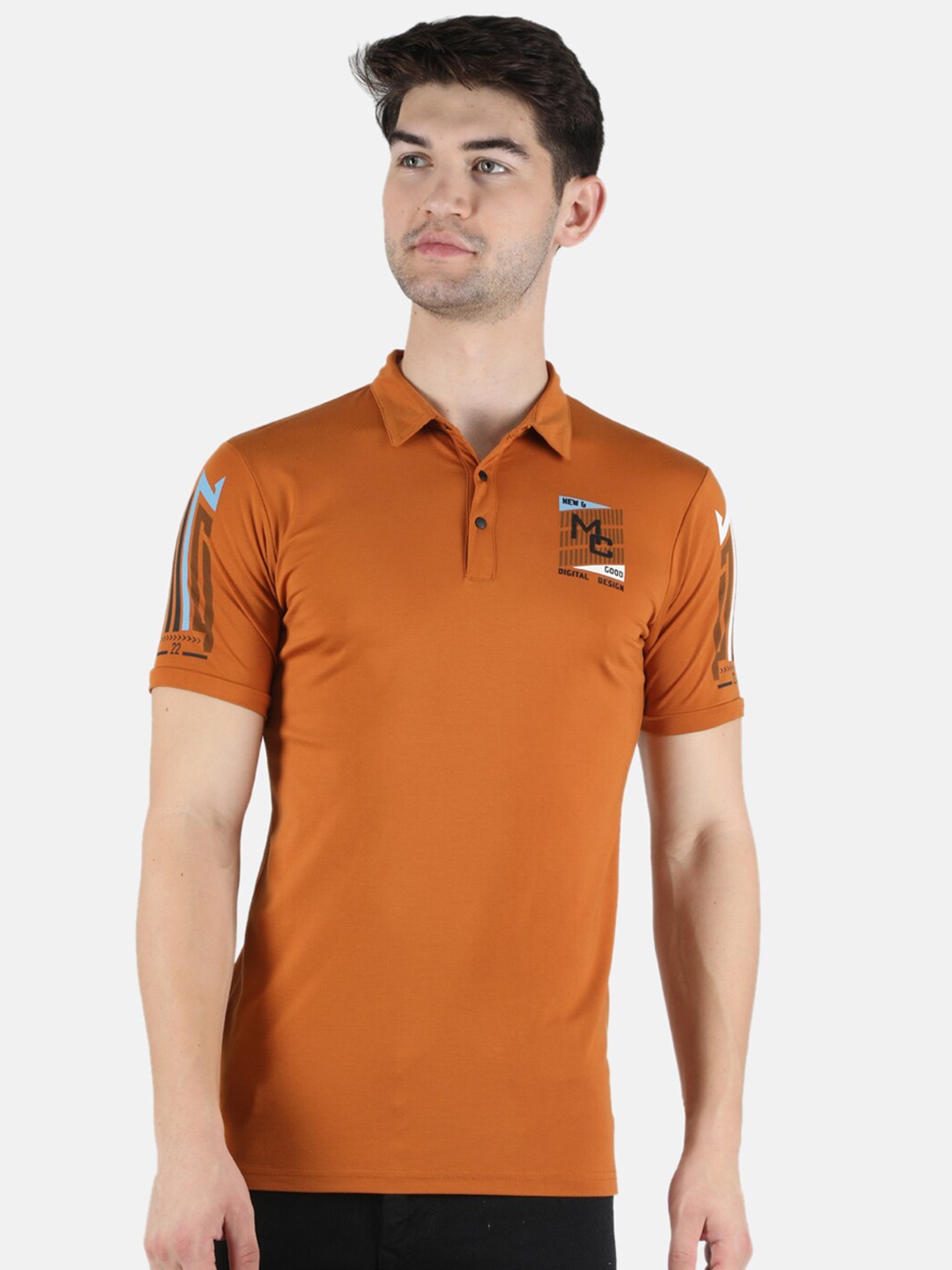 

Monte Carlo Men Mustard Yellow Polo Collar T-shirt
