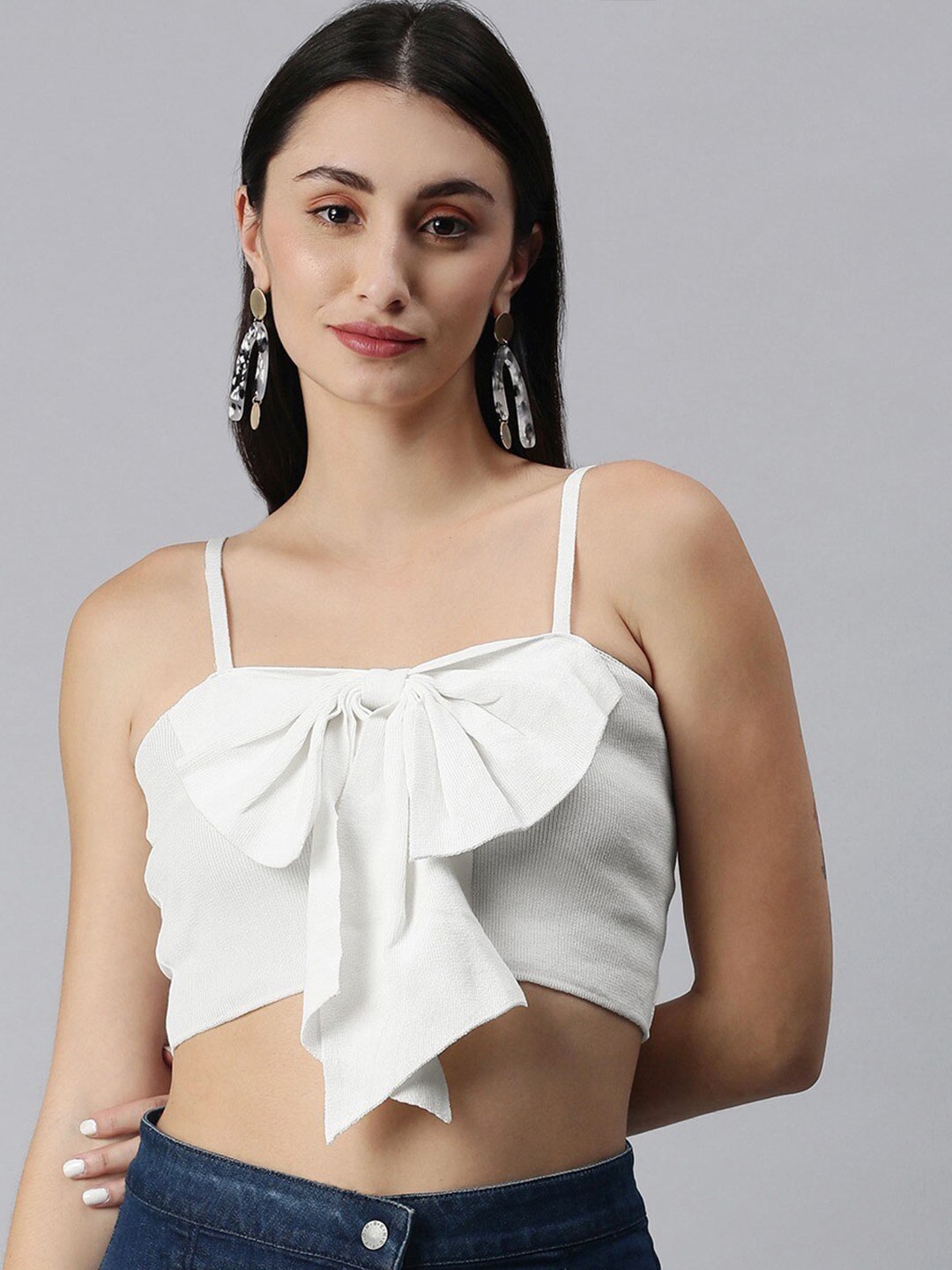 

SHECZZAR White Bralette Crop Top
