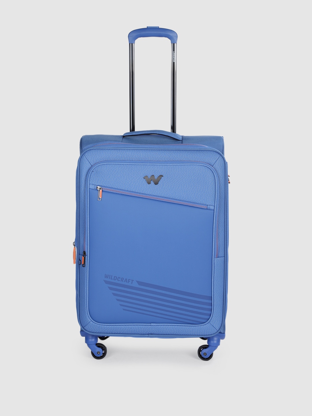 

Wildcraft Blue Brand Logo printed Soft Sided Crux Medium Trolley Bag
