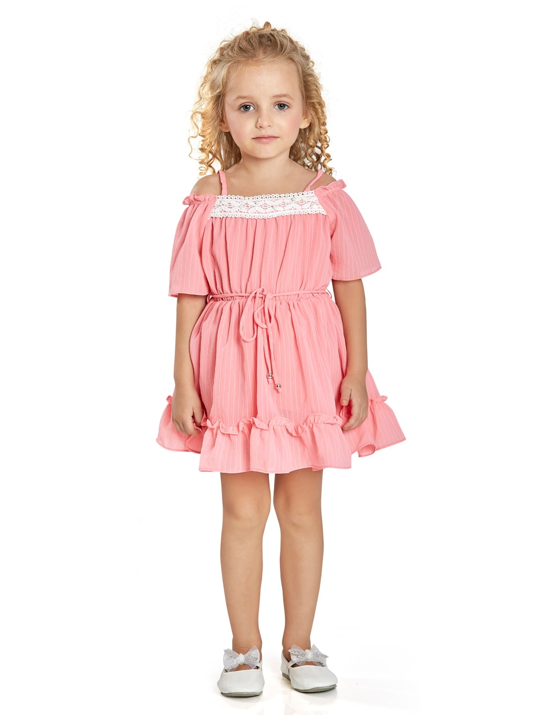 

Peppermint Pink Chiffon A-Line Dress