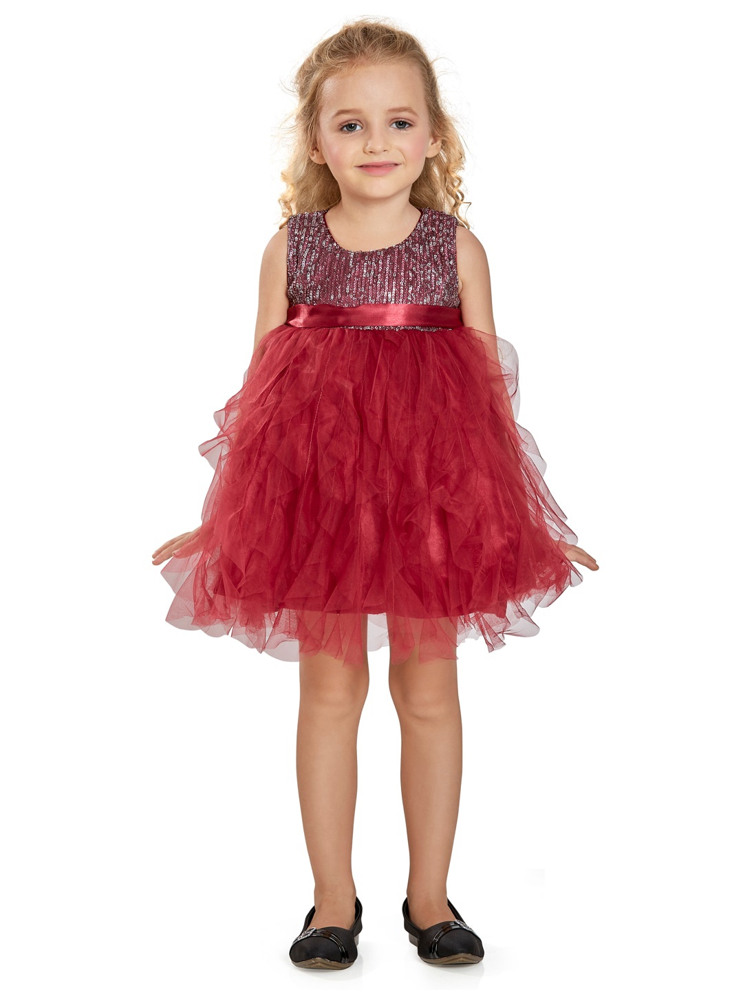 

Peppermint Red Embellished Dress