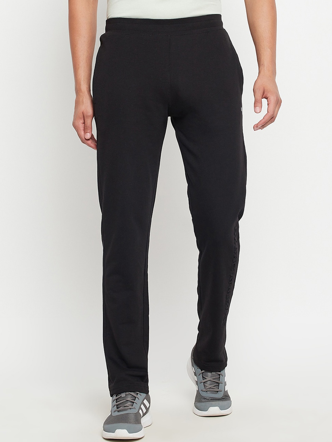 

Okane Men Black Solid Track Pants