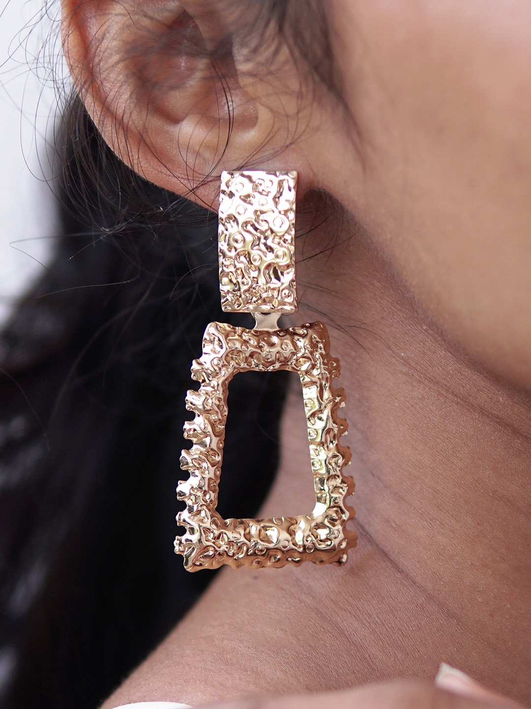 

Ayesha Textured Bold Gold Earrings