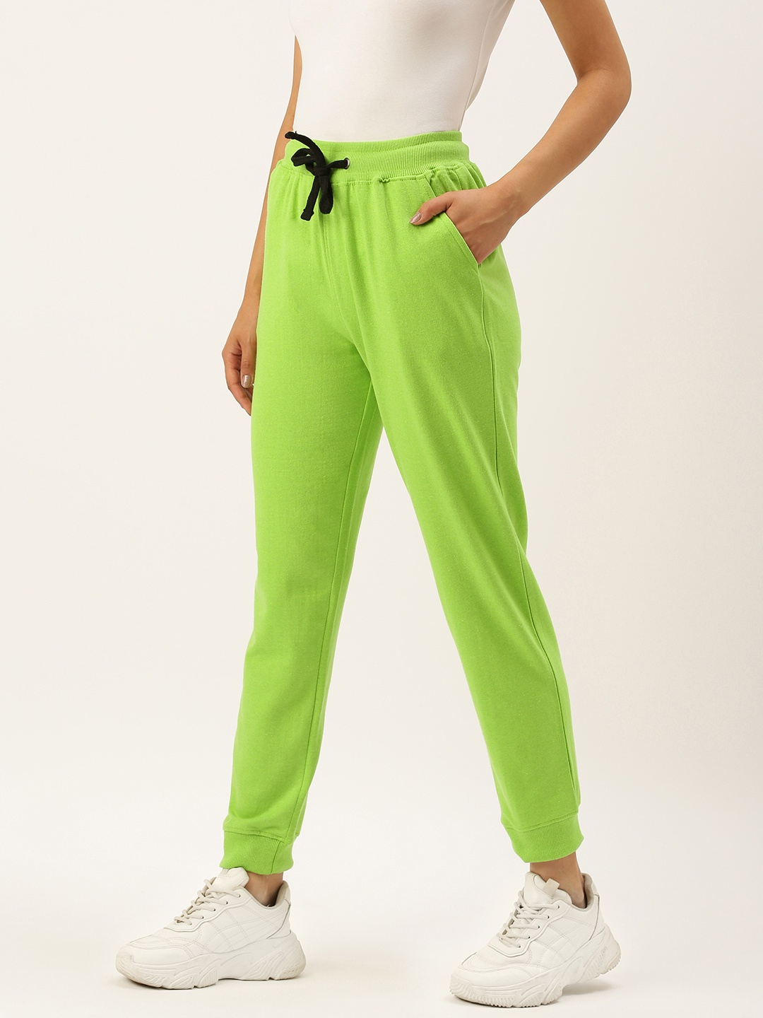 

ARISE Women Neon Green Solid Joggers