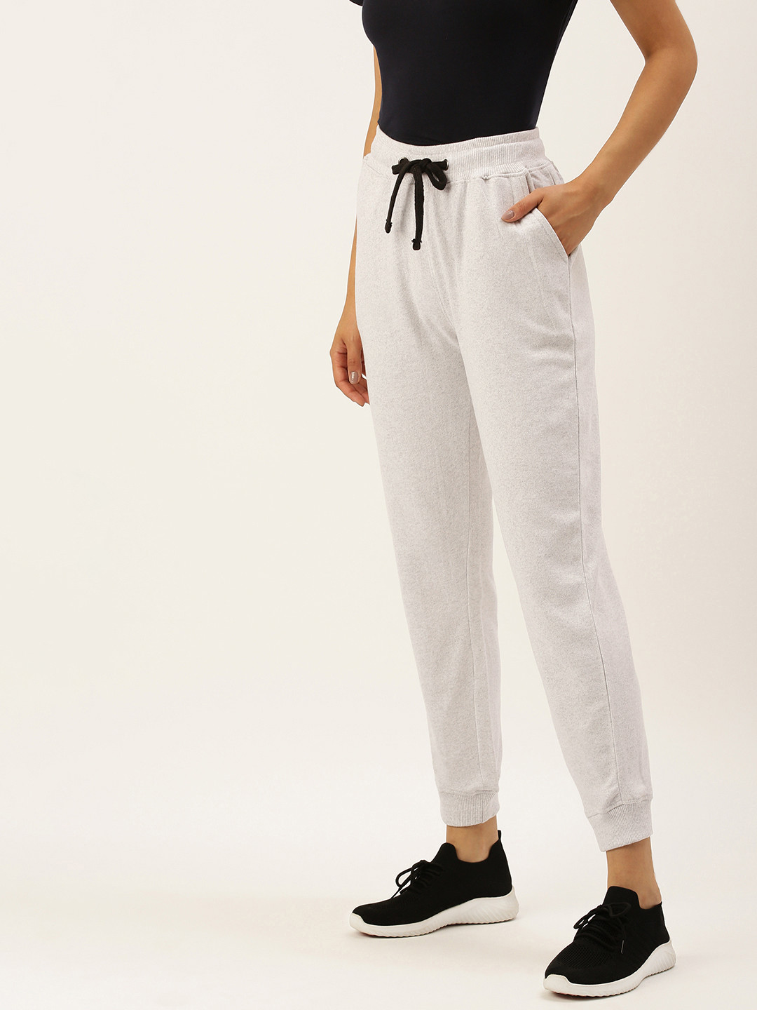 

ARISE Women Off White Solid Joggers
