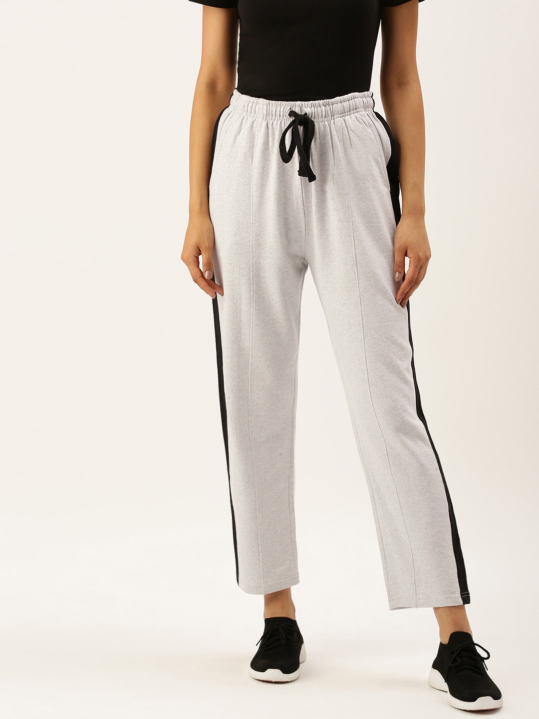 

ARISE Women Off White Side Stripe Detail Track Pant