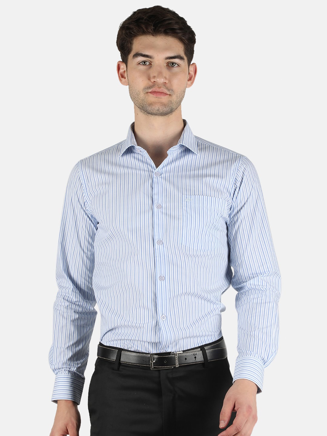 

Monte Carlo Men Blue Classic Striped Formal Shirt