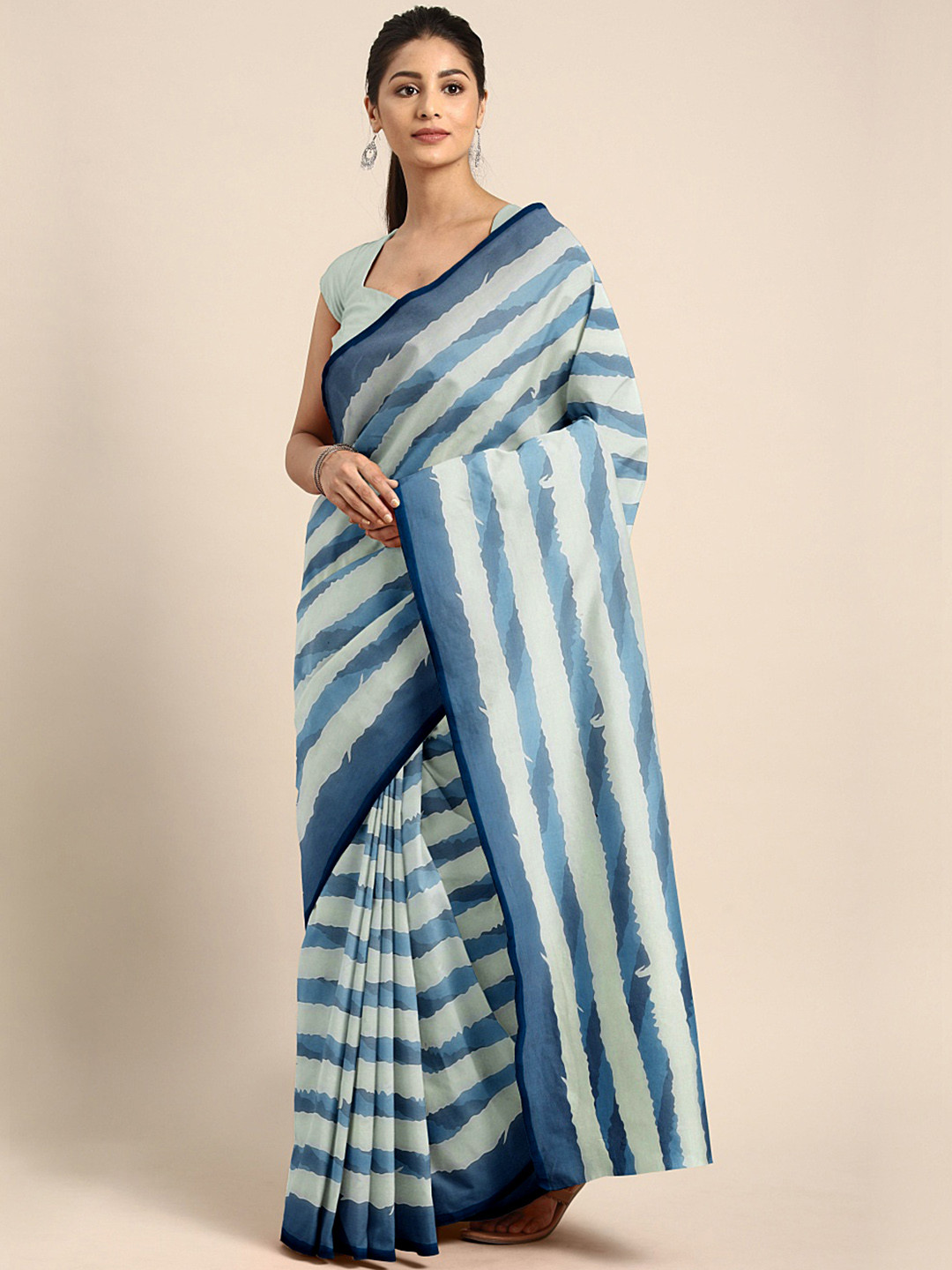 

KALINI Blue Striped Saree