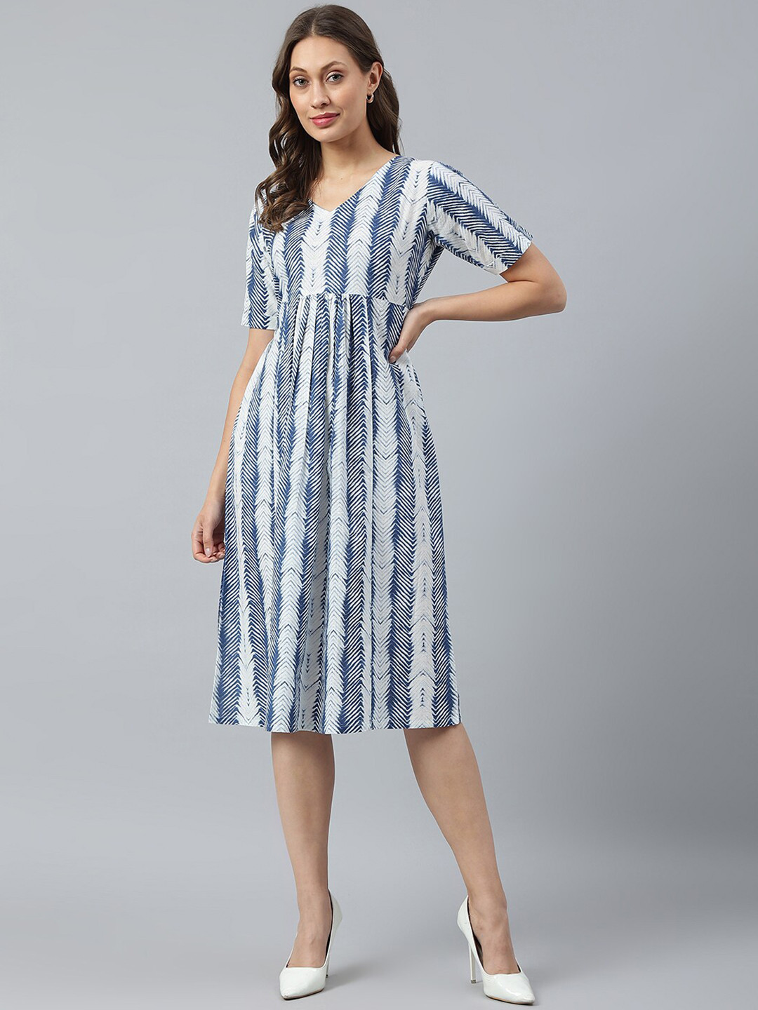 

SIAH Blue Ethnic Motifs Ethnic Dress