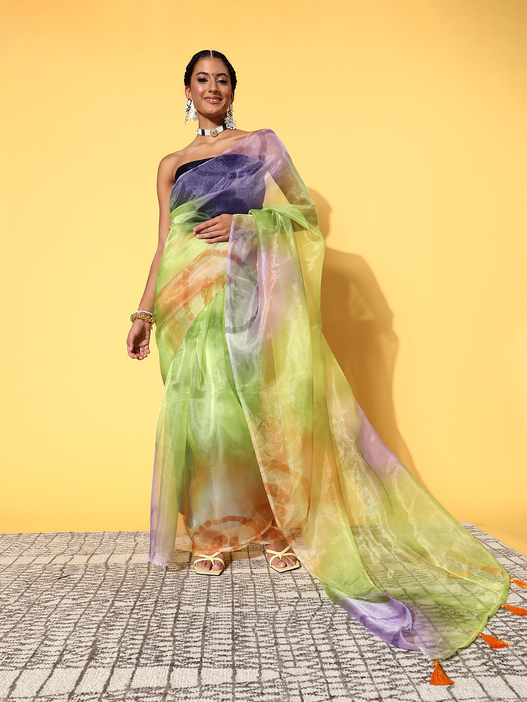 

Mitera Dyed Saree, Green