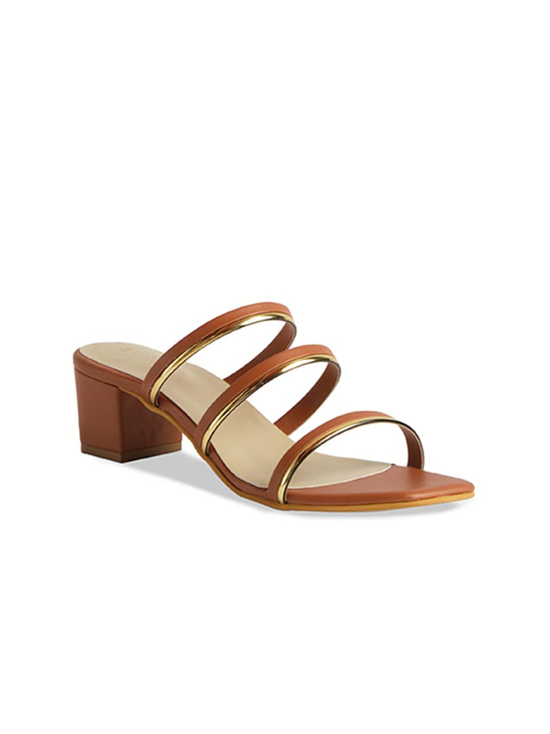 

ERIDANI Tan Block Sandals