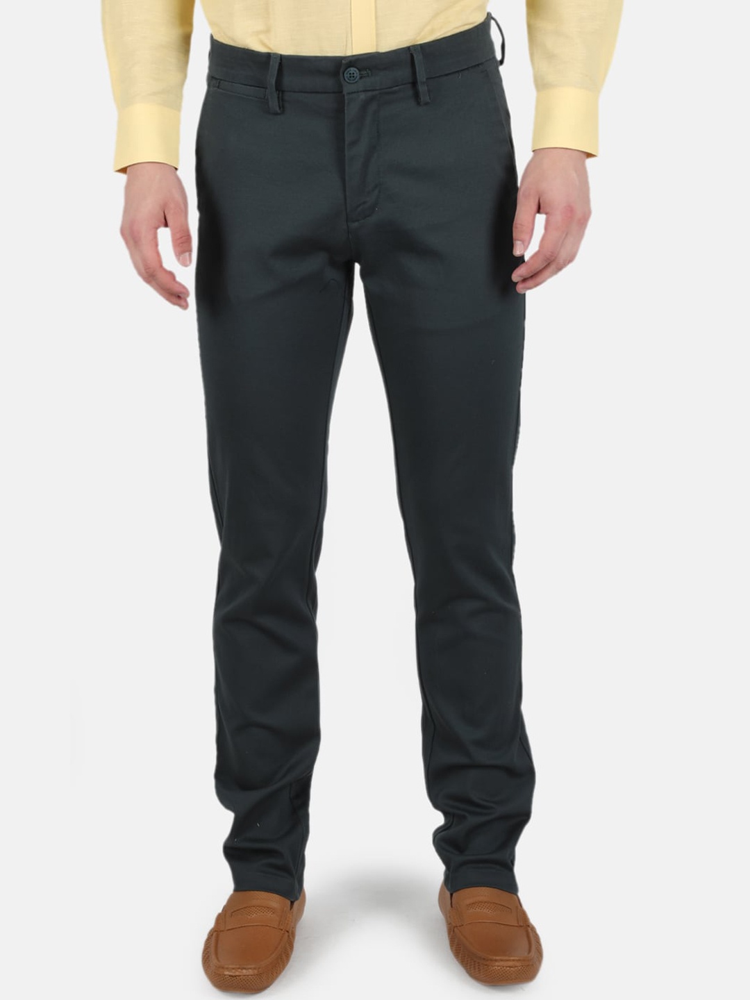 

Monte Carlo Men Green Smart Slim Fit Chinos Trousers