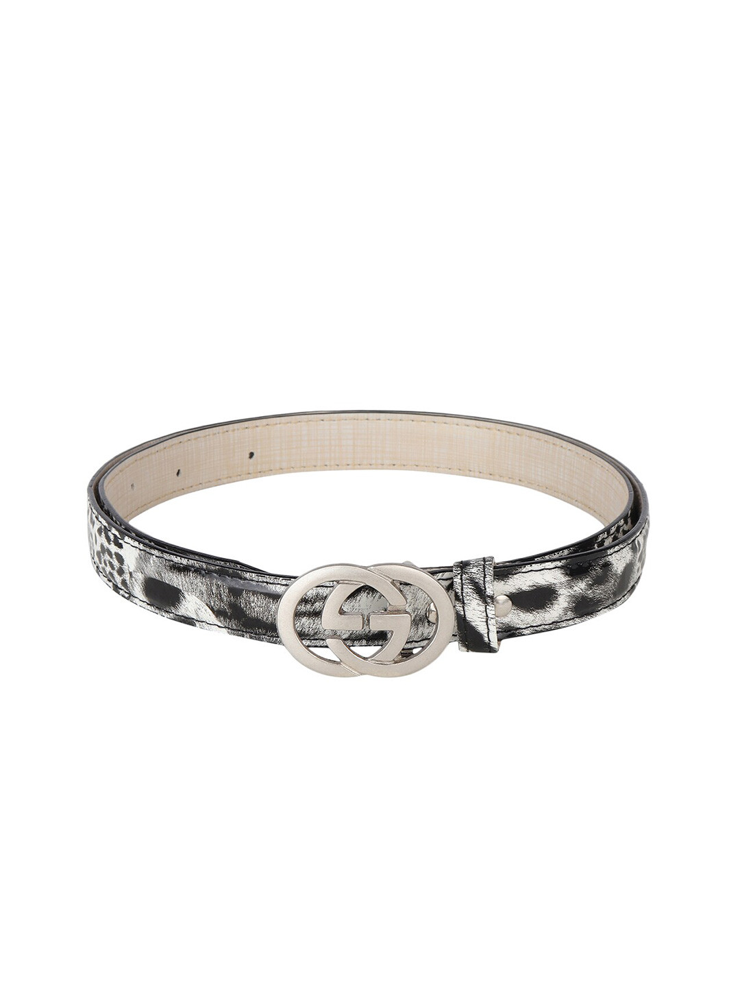 

Swiss Design Women Black Printed PU Belt