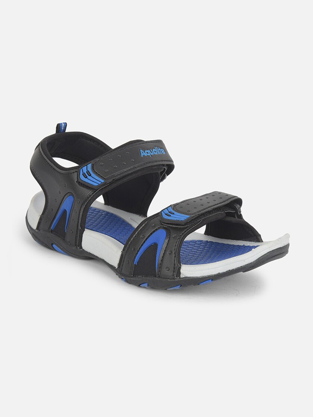 

Aqualite Men Black & Blue Comfort Sandals