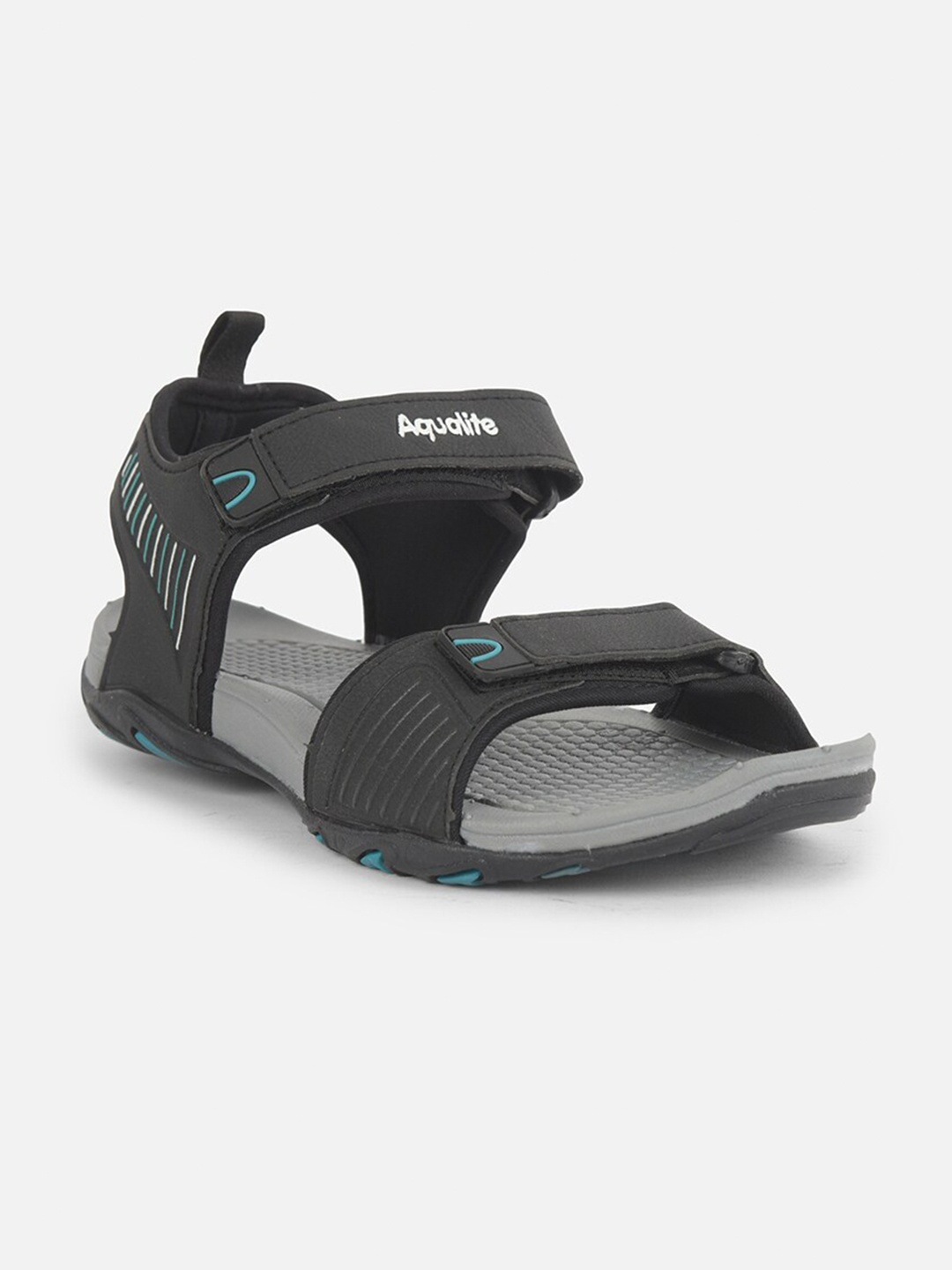 

Aqualite Men Black & Grey Comfort Sandals