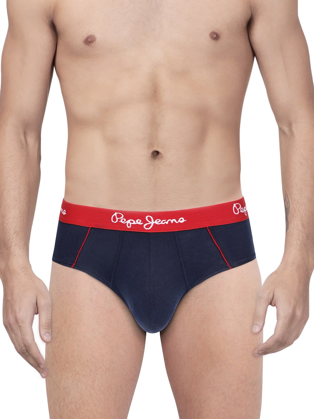 

Pepe Jeans Men Navy Blue Solid Pure Cotton Briefs
