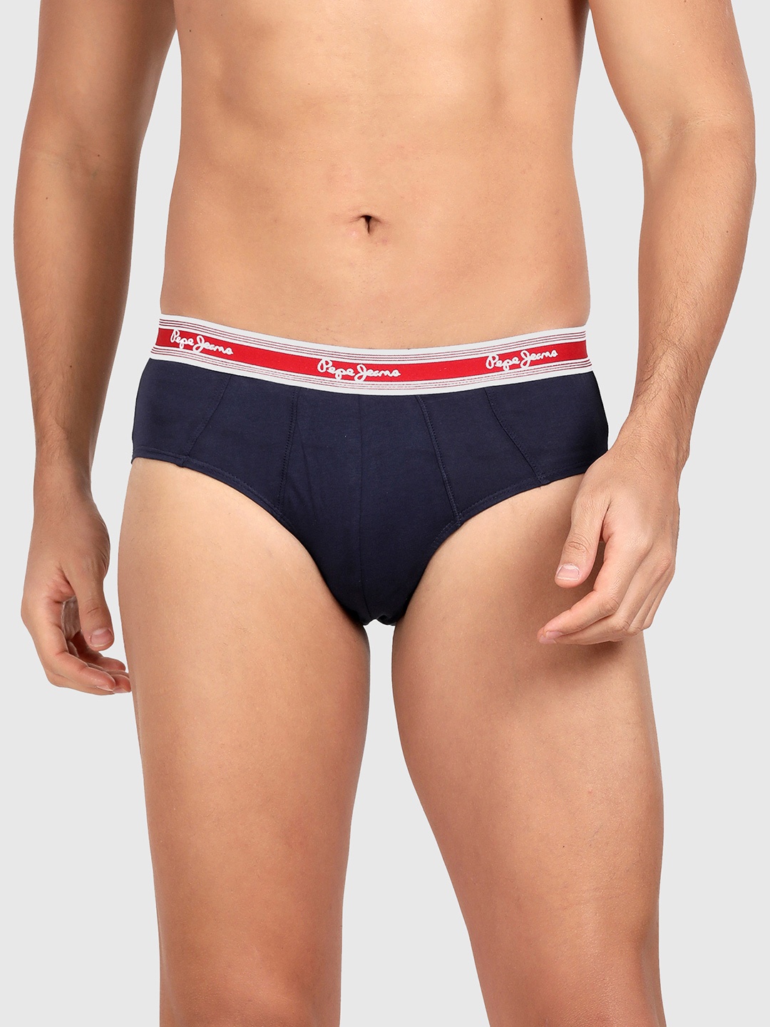 

Pepe Jeans Men Pack of 3 Blue Solid Cotton Briefs