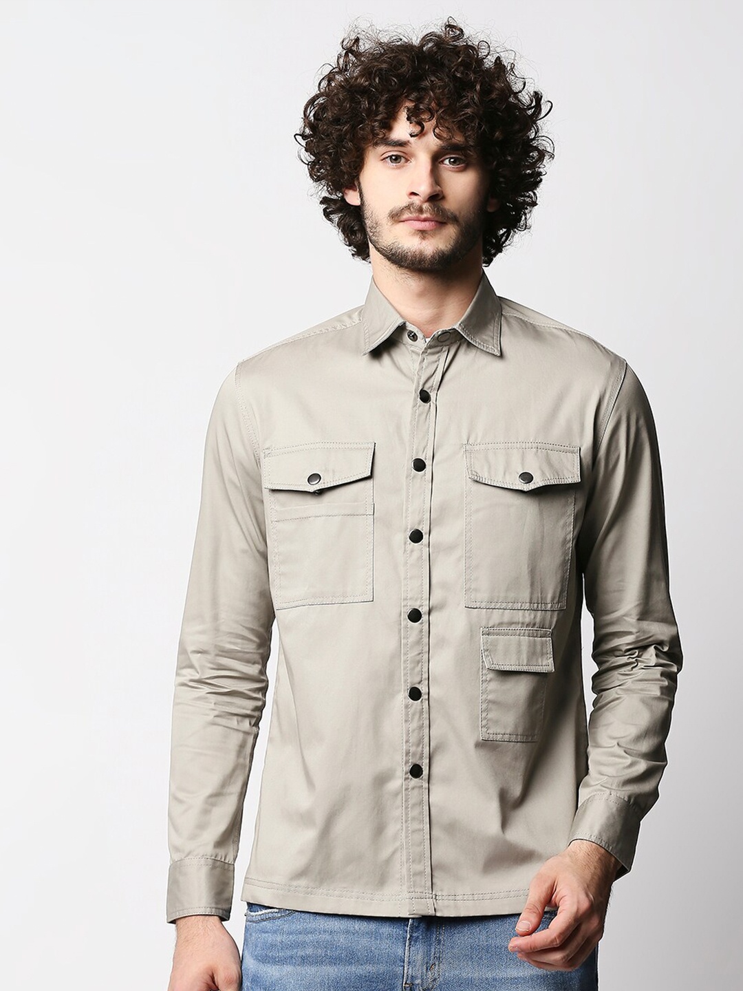 

Disrupt Men Grey Classic Casual Shirt