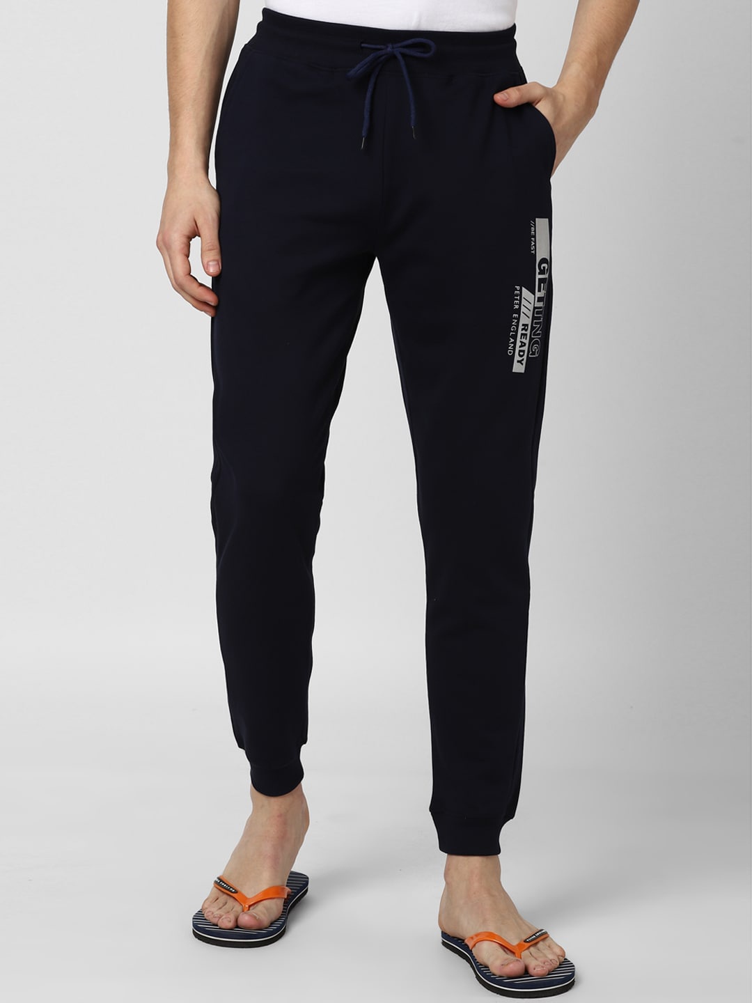 

Peter England Casuals Men Navy Blue Solid Joggers