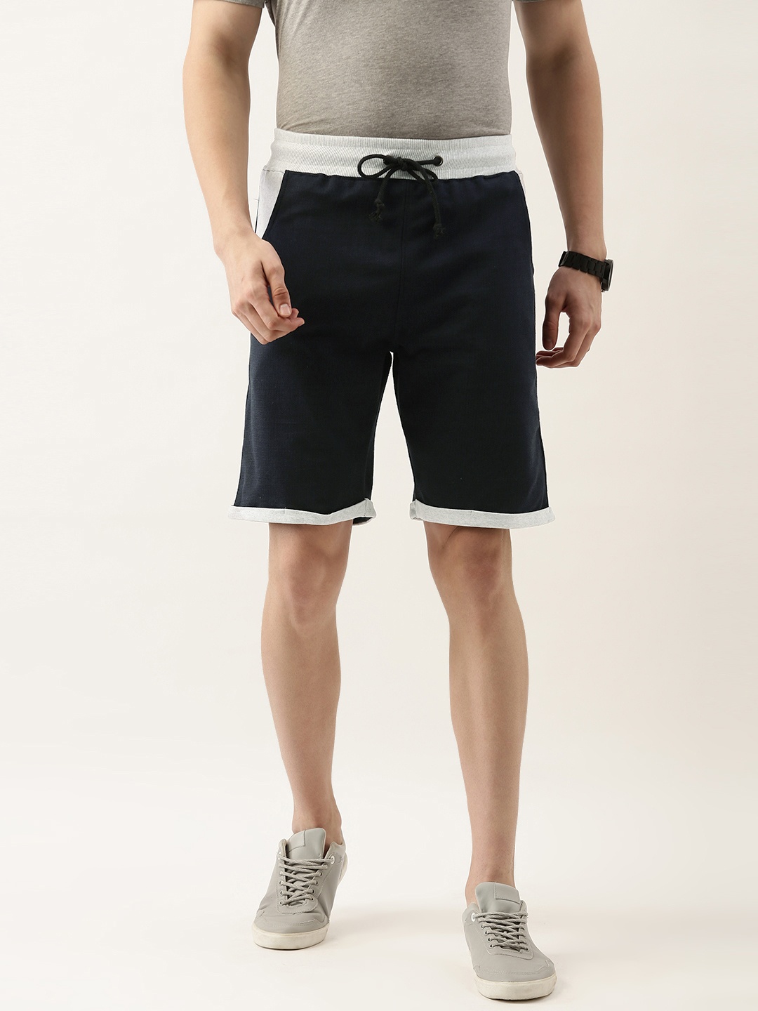 

ARISE Men Navy Blue Solid Shorts