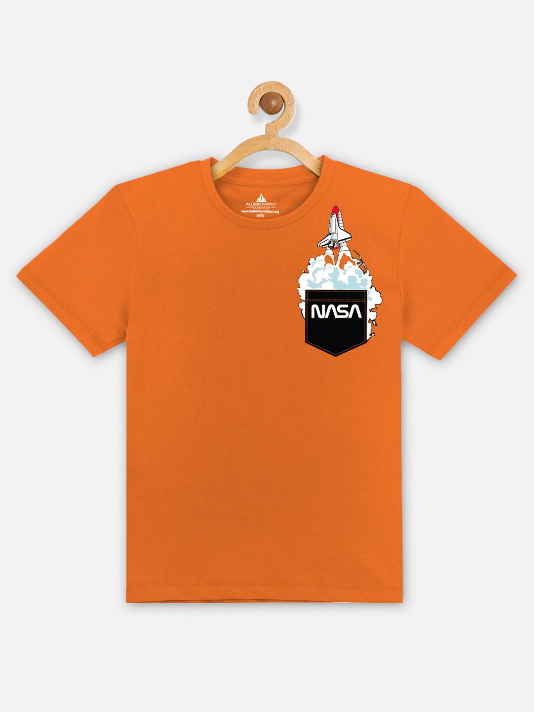 

Kids Ville Boys Orange Nasa Featured Tshirt