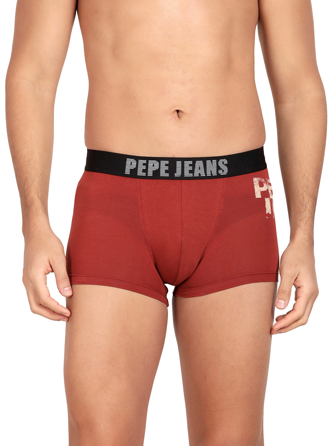

Pepe Jeans Men Maroon Solid Cotton Trunk