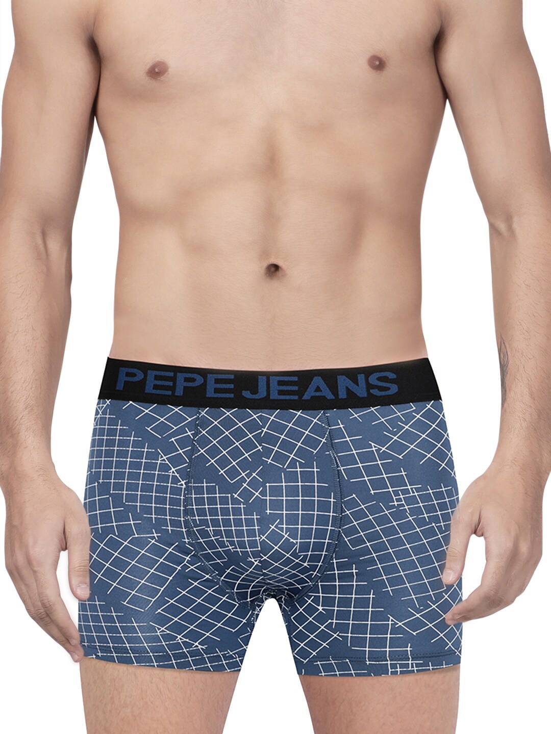 

Pepe Jeans Men Blue & White Printed Cotton Trunk, Green