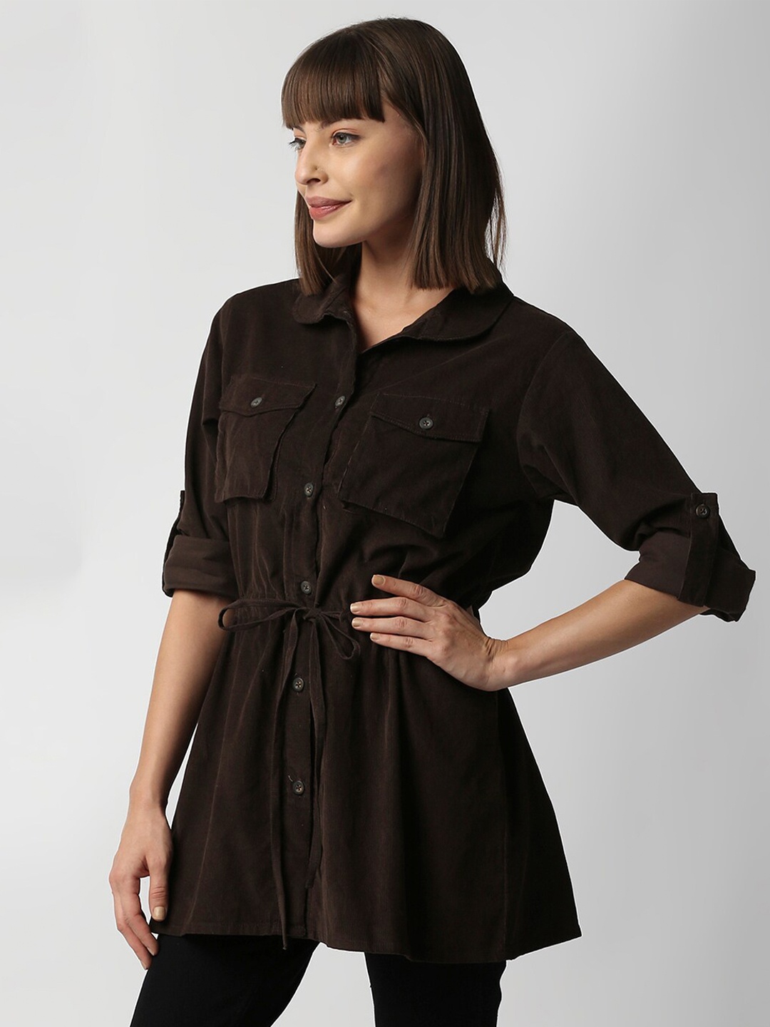 

Disrupt Women Brown Comfort Boxy Casual Shirt