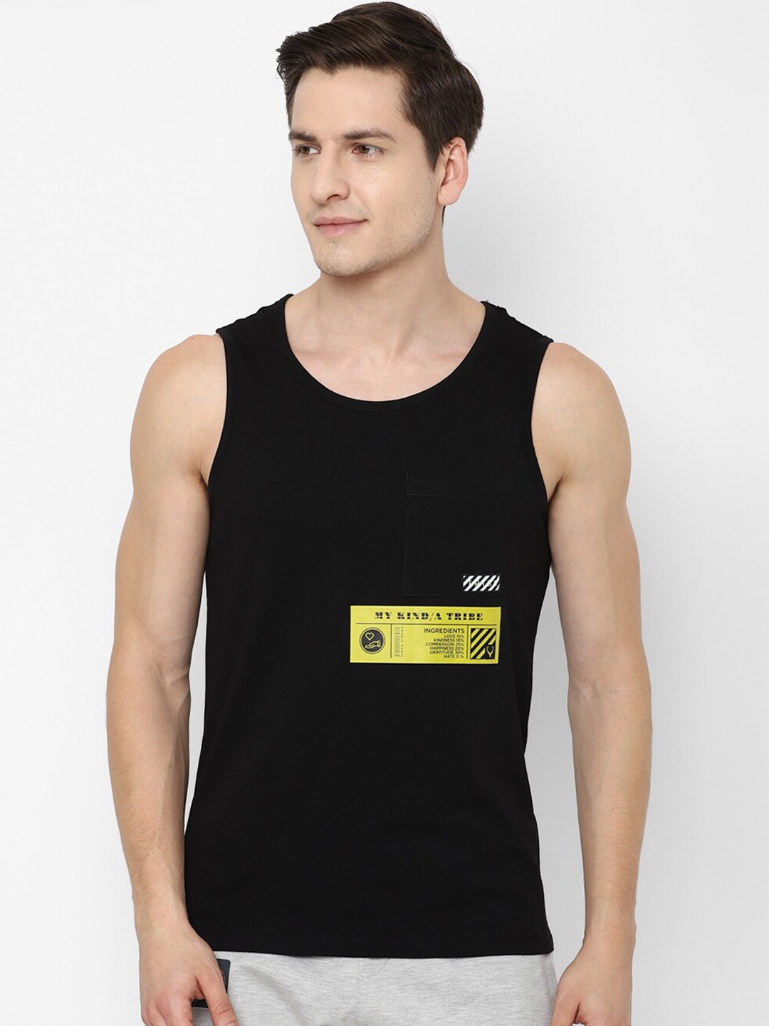 

Allen Solly Tribe Men Black Solid Innerwear Vests