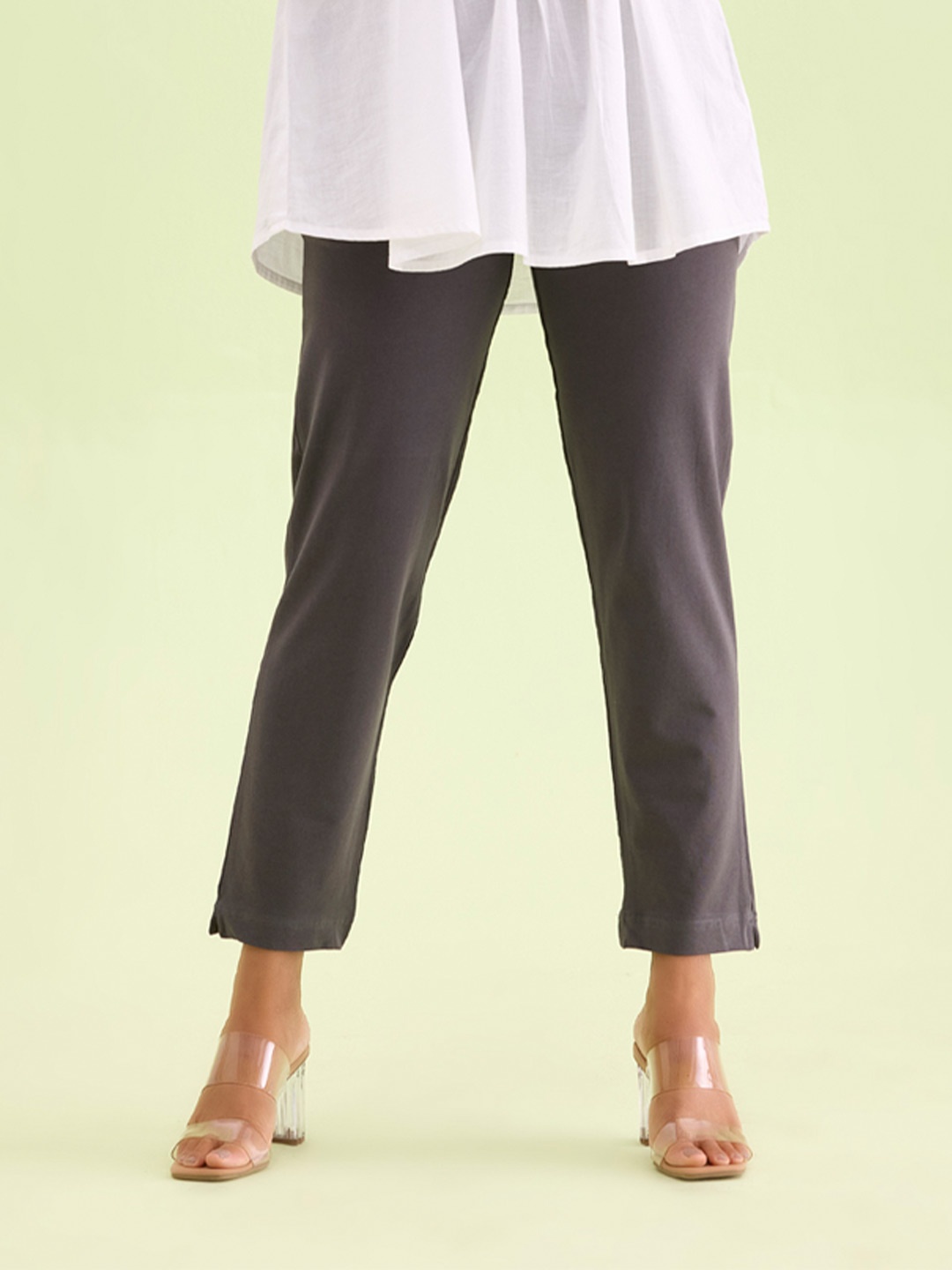 

Go Colors Women Silver-Toned Trousers