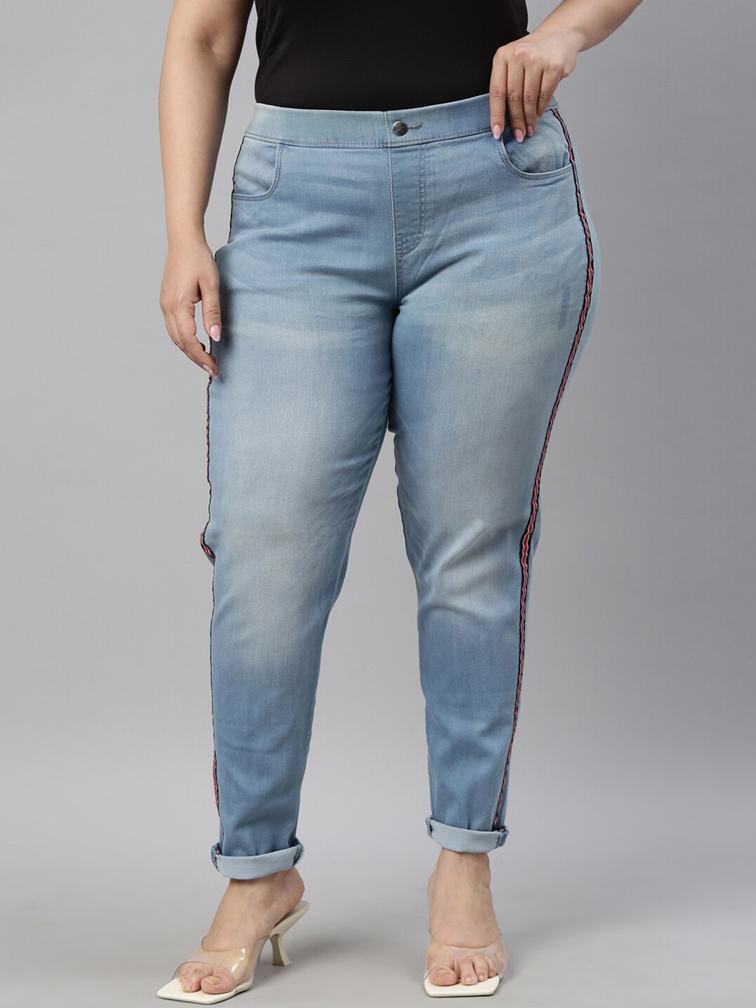 

Go Colors Women Blue Slim Fit Joggers Trousers