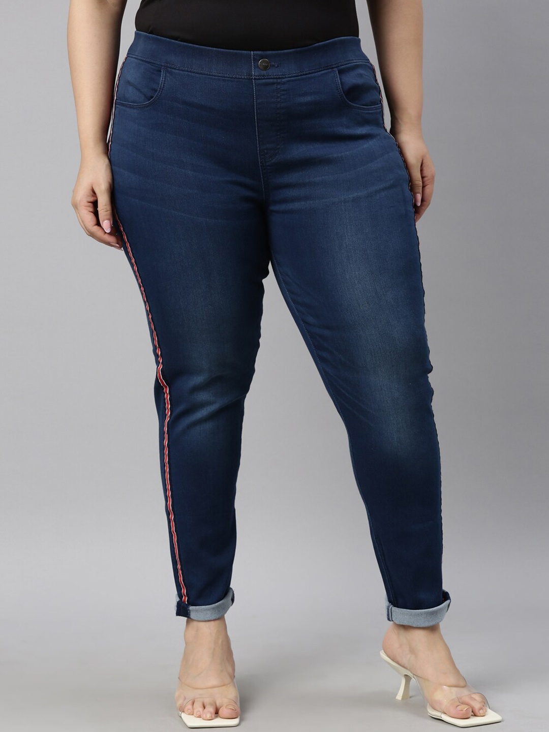 

Go Colors Women Blue Slim Fit Trousers