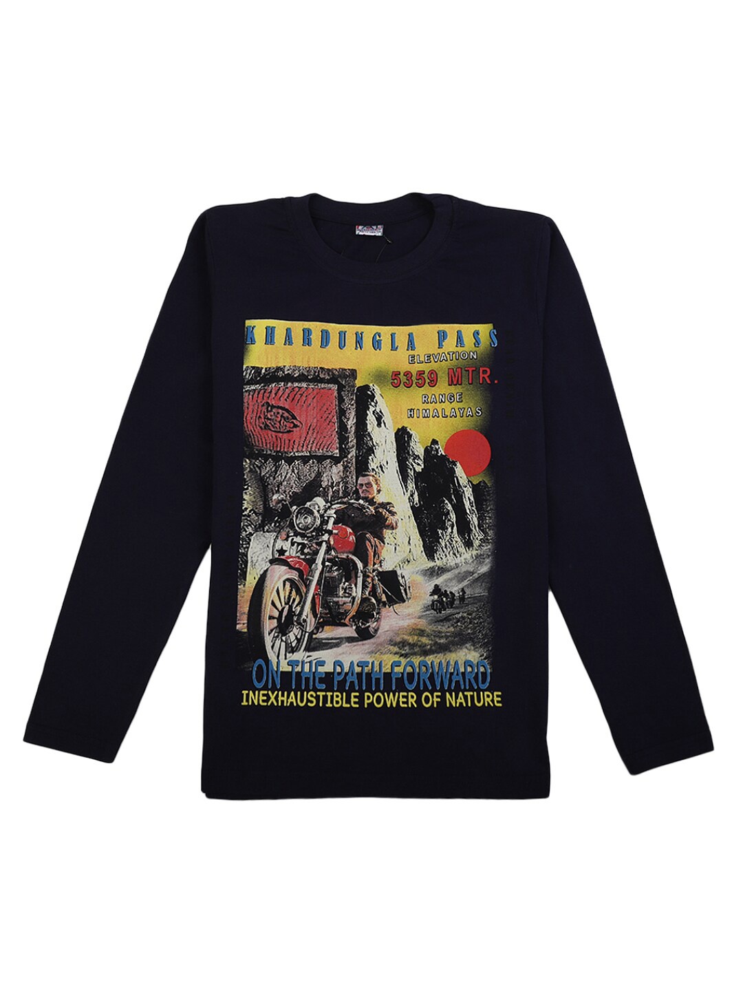 

V-Mart Boys Navy Blue Printed Applique T-shirt