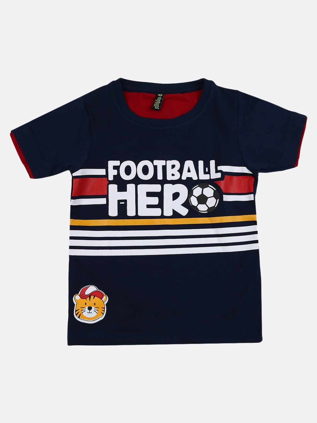 

V-Mart Boys Navy Blue Printed Applique T-shirt