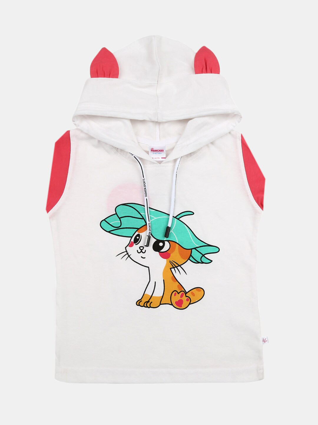 

V-Mart Girls White Printed Applique T-shirt