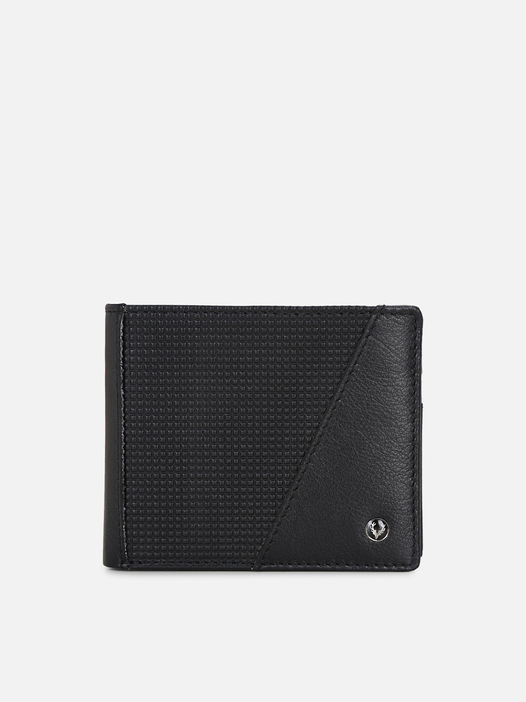 

Allen Solly Men Black Textured Leather Two Fold Wallet