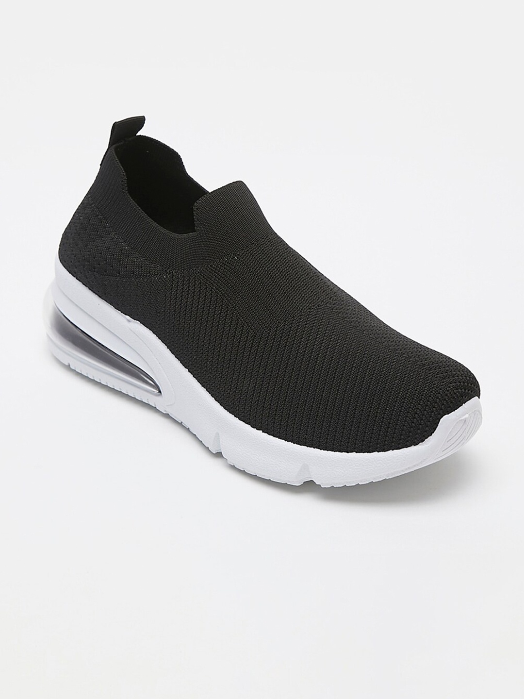 

shoexpress Women Black Mesh Walking Non-Marking Slip-On Shoes