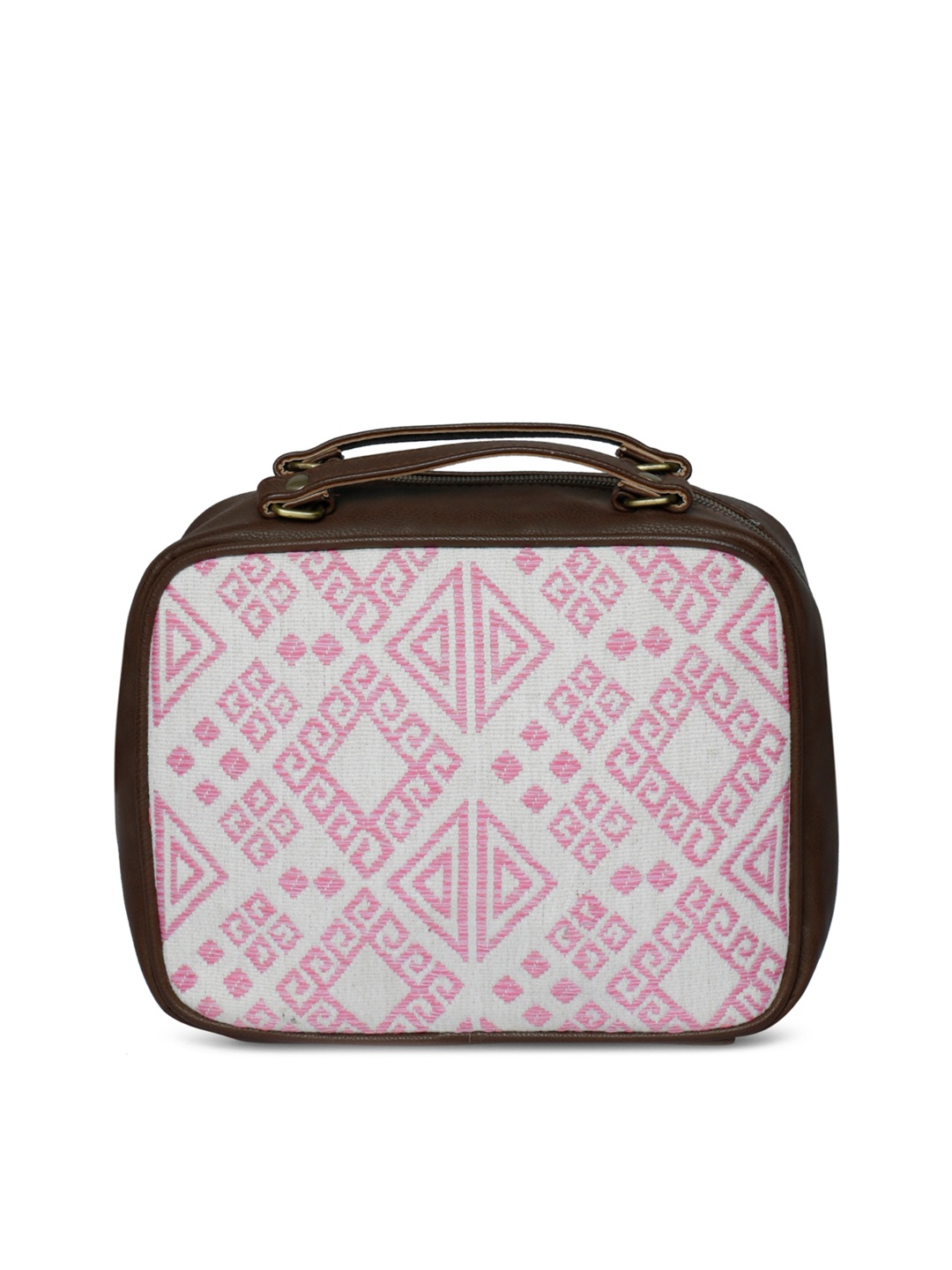 

The Purple Sack Brown Geometric Printed Structured Sling Bag