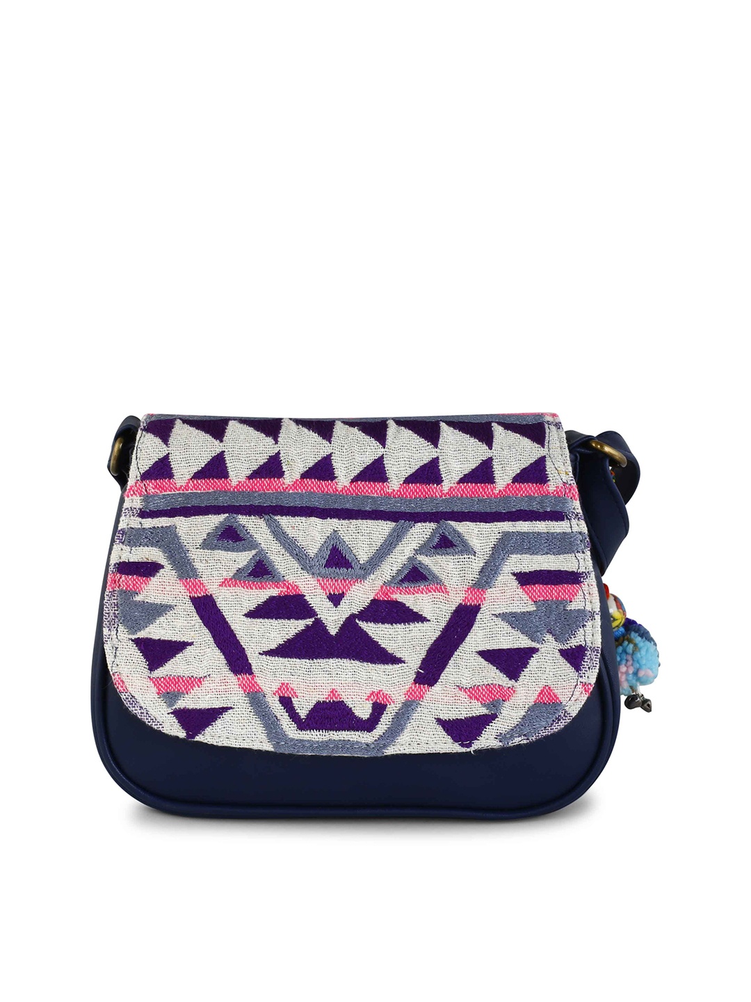 

The Purple Sack Blue Geometric Printed Bowling Sling Bag