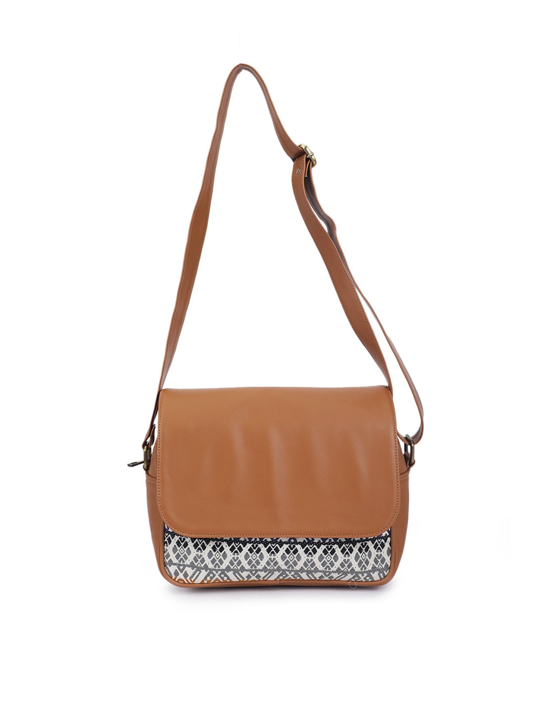 

The Purple Sack Brown Structured Sling Bag with Quilted