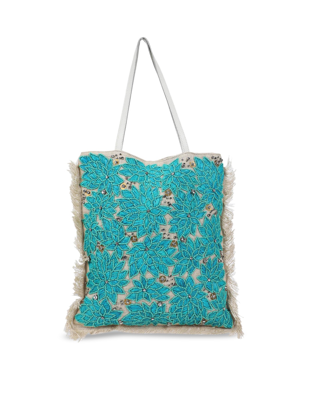

The Purple Sack Blue Shopper Tote Bag with Tasselled