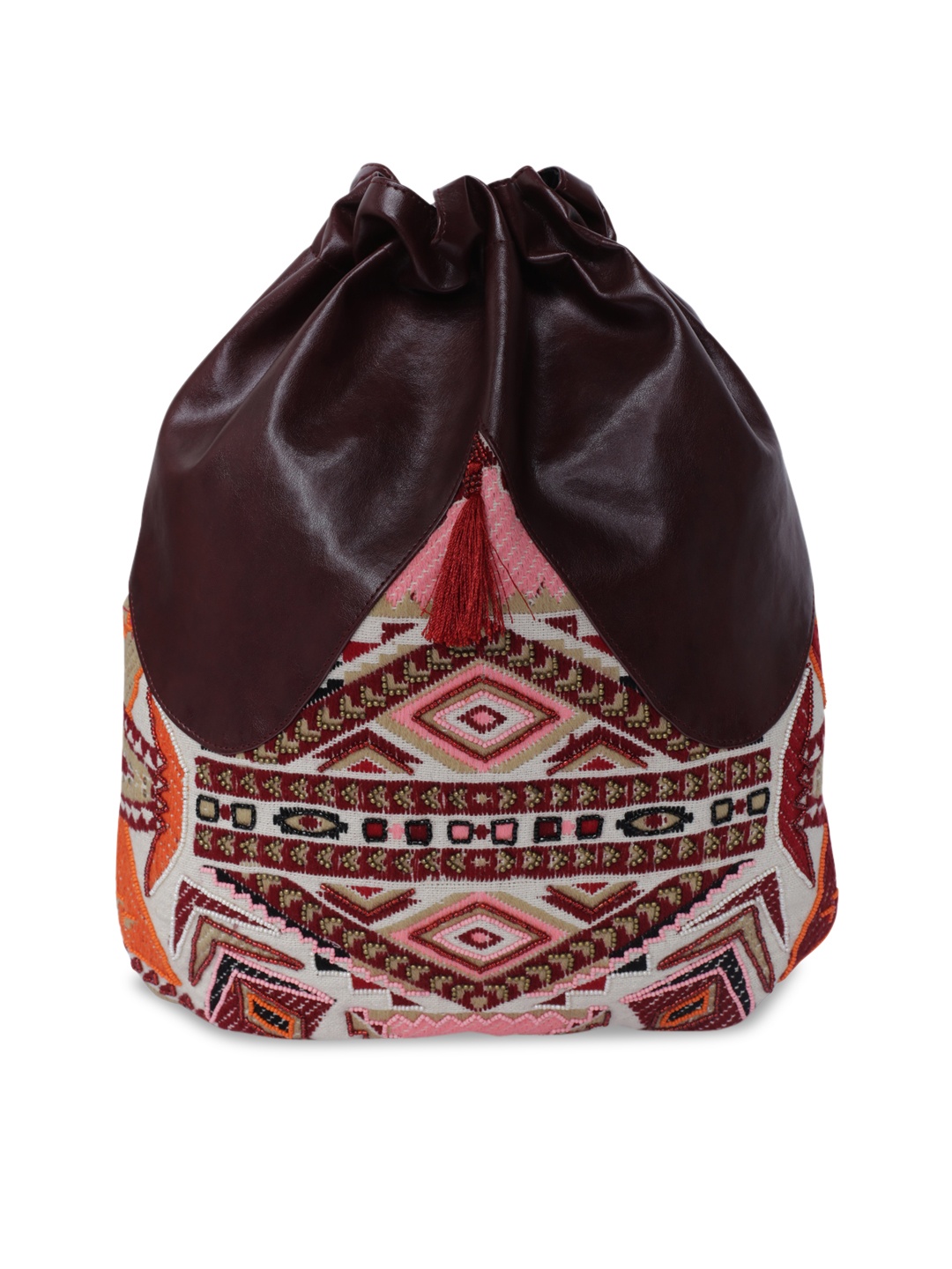 

The Purple Sack Brown Structured Hobo Bag with Quilted