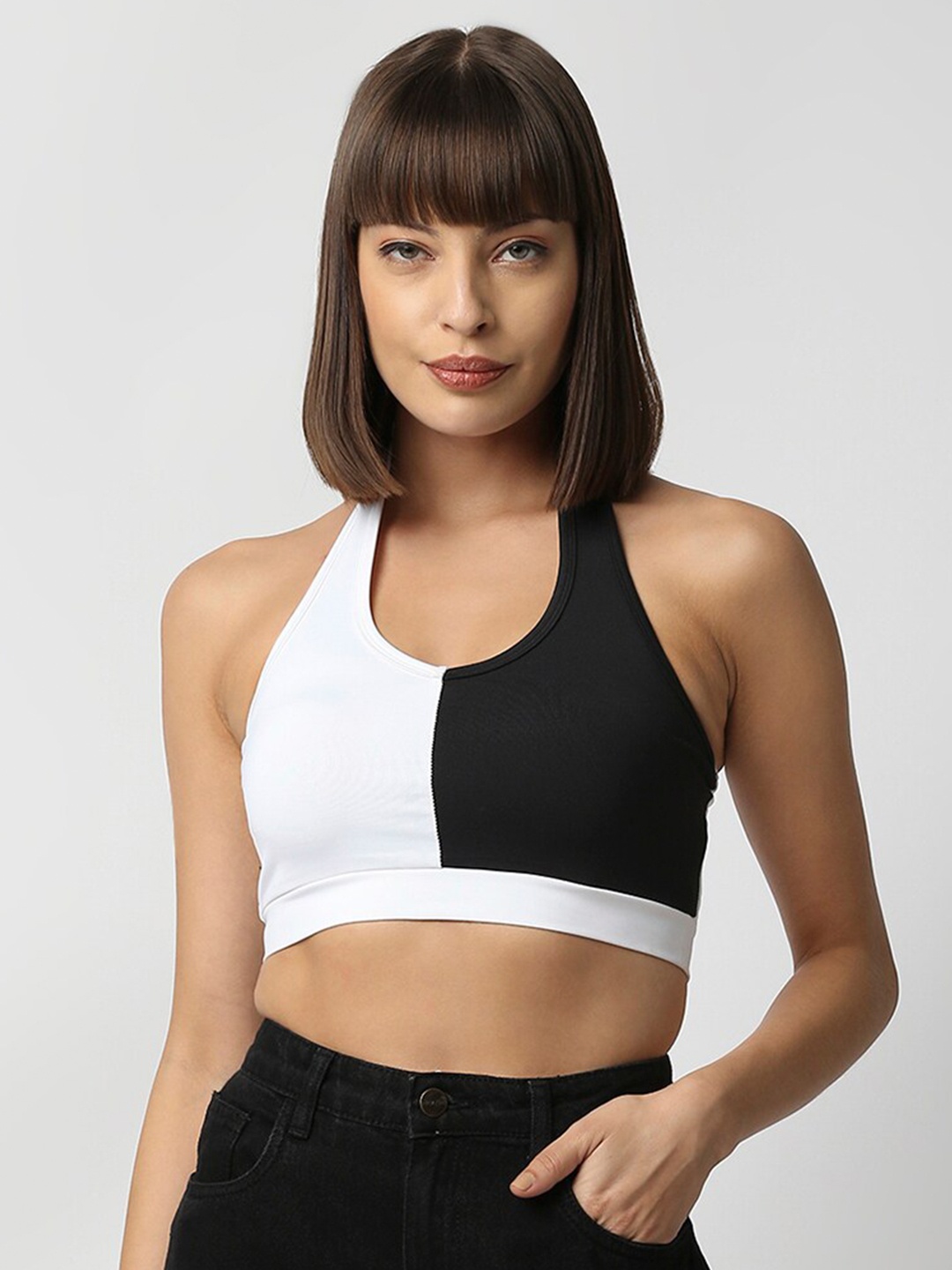 

Disrupt White Halter Neck Bralette Crop Top