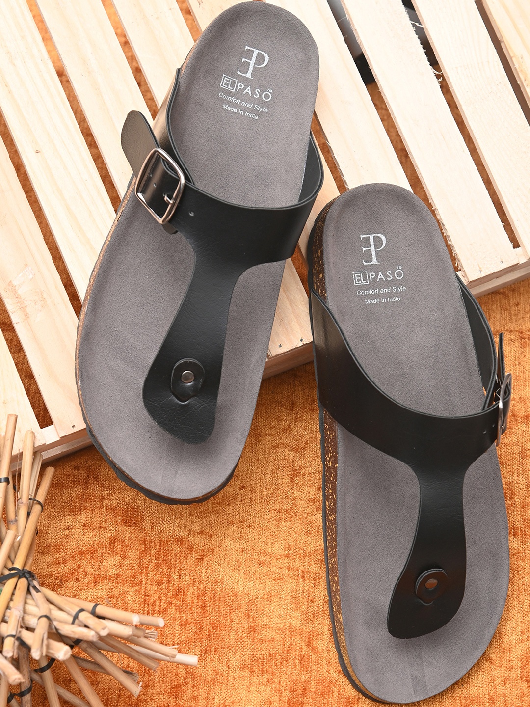 

El Paso Men Black Thong Flip-Flops