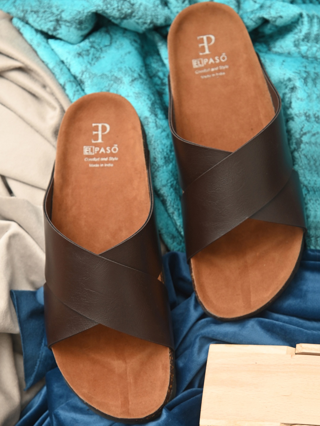 

El Paso Men Brown Comfort Sandals